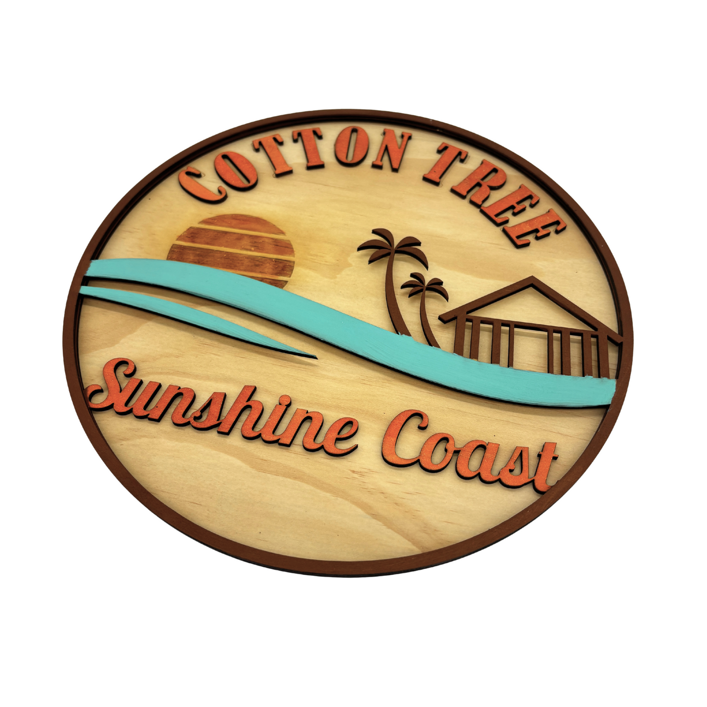 Cotton Tree Layered Wooden Art – Sunshine Coast Coastal Décor