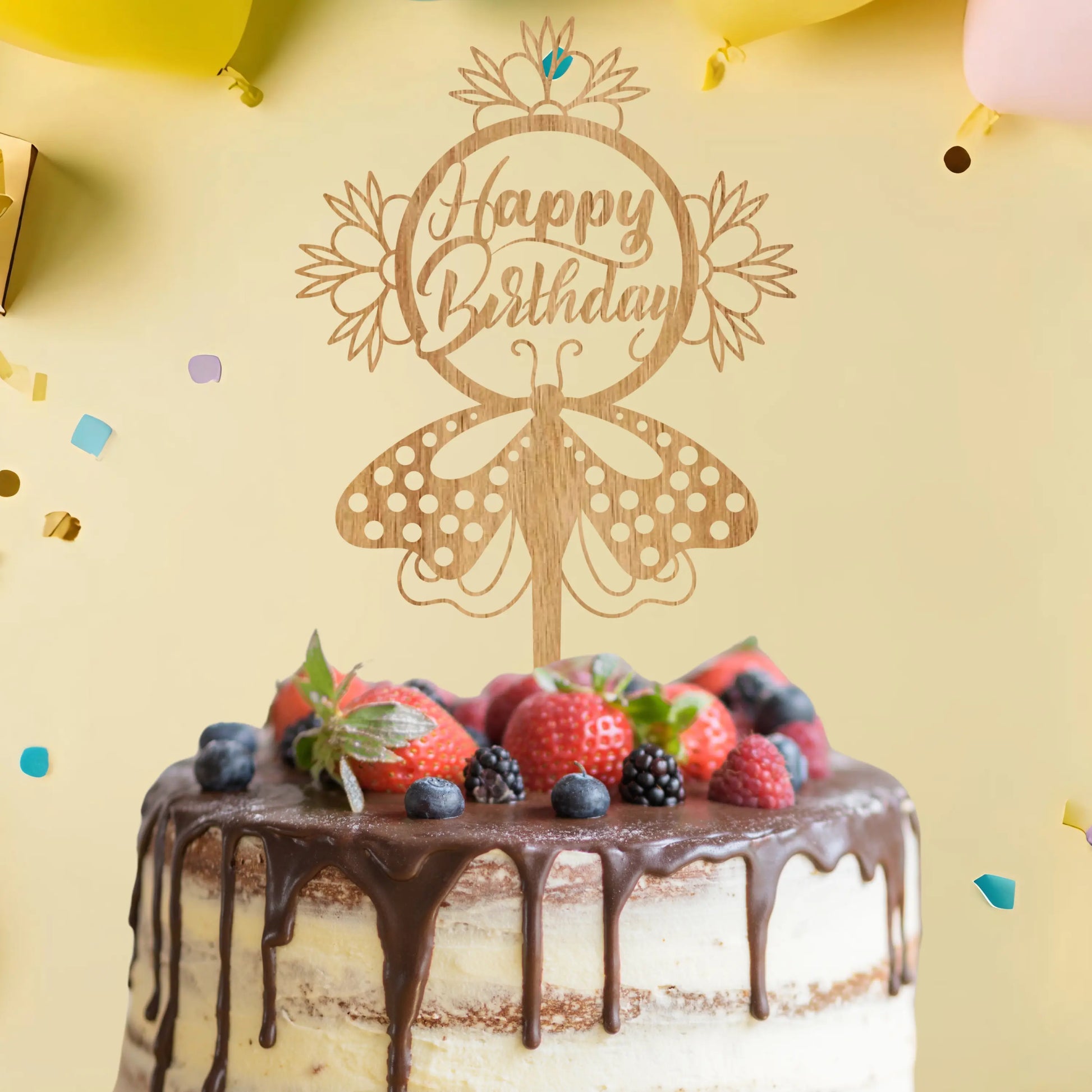 Butterfly Birthday Cake Topper Vibeartz