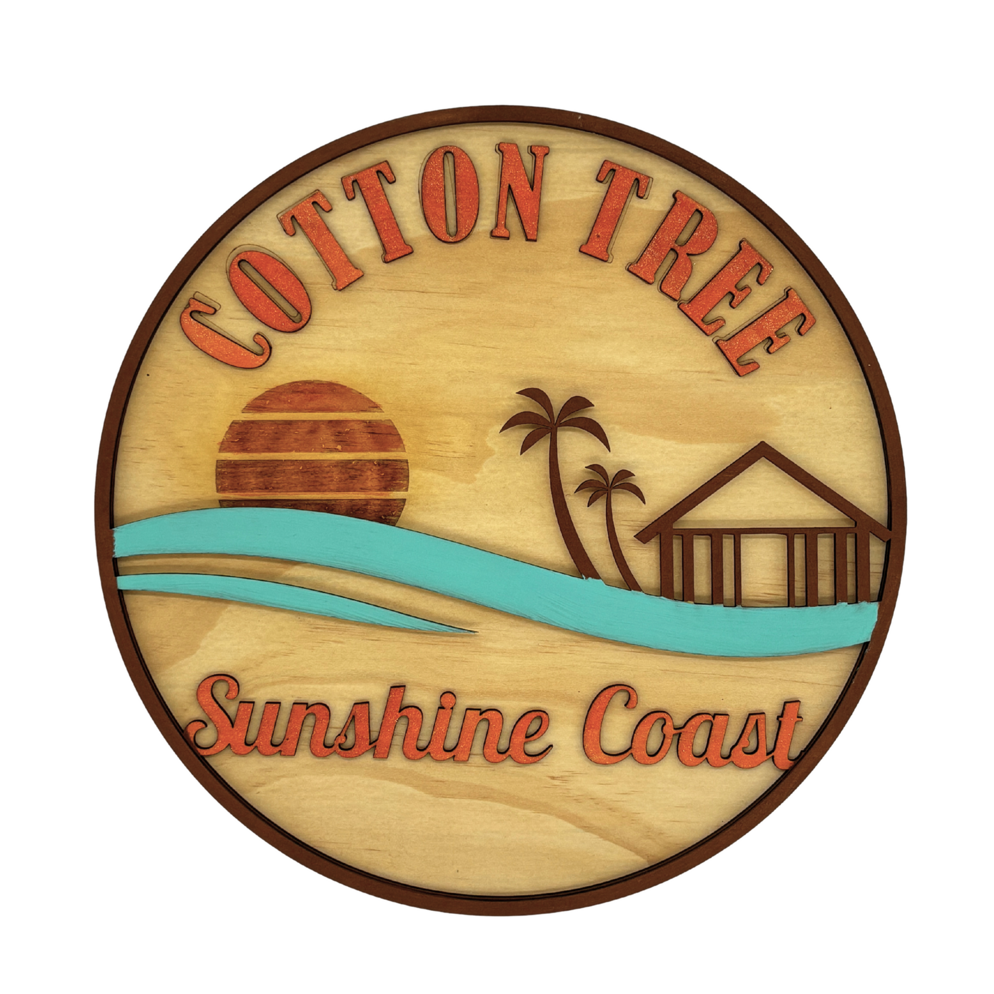 Cotton Tree Layered Wooden Art – Sunshine Coast Coastal Décor