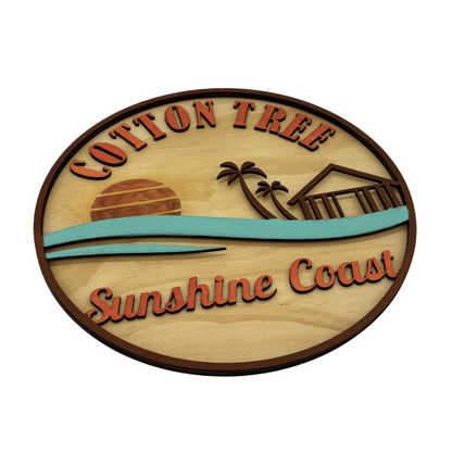 Cotton Tree Layered Wooden Art – Sunshine Coast Coastal Décor