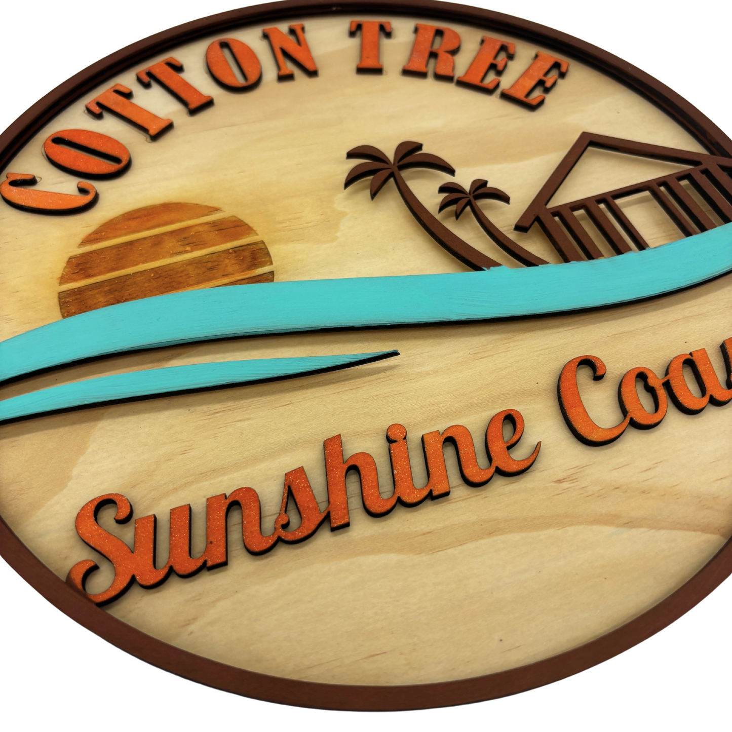 Cotton Tree Layered Wooden Art – Sunshine Coast Coastal Décor