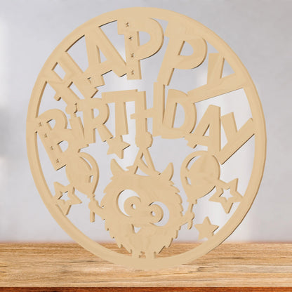Happy Birthday Monster - Round Sign Vibeartz